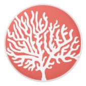 沿岸白海の珊瑚及び珊瑚のピンク セラミックノブ (正面)