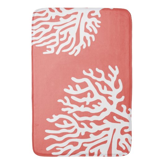 沿岸白海の珊瑚及び珊瑚のピンク バスマット (正面縦)