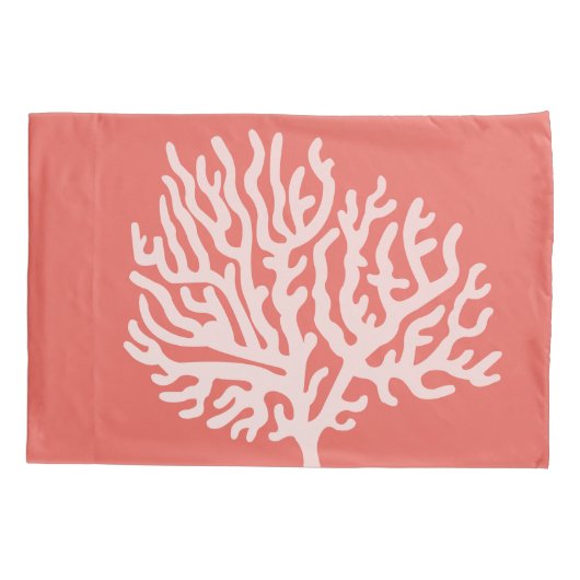 沿岸白海の珊瑚及び珊瑚のピンク 枕カバー (裏面-左)