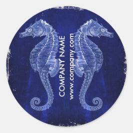 沿岸白漆喰の木航海のの青い海老 ラウンドシール