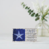 沿岸白漆喰の木航海の青魚 名刺 (スタンド正面)