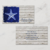 沿岸白漆喰の木航海の青魚 名刺 (正面/裏面)