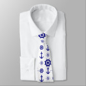 沿岸白航海の青セーリングパターン ネクタイ (タイ)