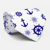沿岸白航海の青セーリングパターン ネクタイ (ロール)