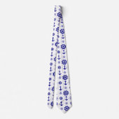 沿岸白航海の青セーリングパターン ネクタイ (裏面)