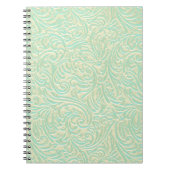 沿岸真新しい緑のヴィンテージのフランス語Scrollwork ノートブック (正面)