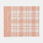 沿岸秋コージーコーラルプレイド フリースブランケット (正面(横))