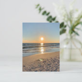 沿岸空白のビーチサンセットカード ポストカード (スタンド正面)