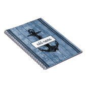 沿岸素朴いかりネイビーブルー名航海の注 ノートブック (右側)