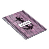 沿岸素朴いかりピンク名航海の注 ノートブック (右側)