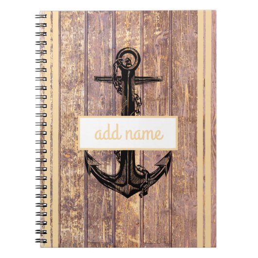 沿岸素朴いかり黄色航海の名 ノートブック (正面)