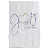 沿岸素朴のクリスマスの海の喜び ミディアムペーパーバッグ (裏面)