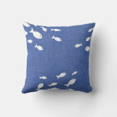 沿岸素朴ブルーバフェイクラップ&ホワイトフィッシュ クッション (裏面)