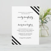 沿岸結婚の航海のストライプ白黒 招待状 (スタンド正面)