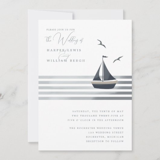 沿岸結婚帆船 招待状 (正面)