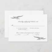 沿岸結婚式のための海鳥RSVPカード 出欠カード (正面/裏面)