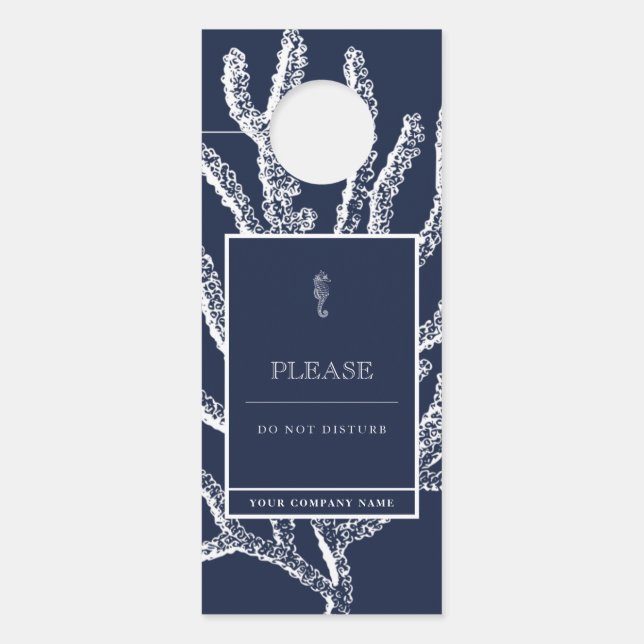 沿岸脱出：航海のシーホース&サンゴ ドアノブサイン (正面)