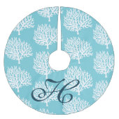 沿岸航海のな白海珊瑚家族のイニシャル ブラッシュドポリエステルツリースカート (正面)