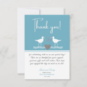 沿岸航海のの結婚ほこりっぽい青いサンピパーズ サンキューカード (正面)