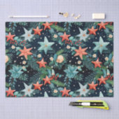 沿岸航海のクリスマスヒトデティッシュペーパー 薄葉紙 (クラフト)