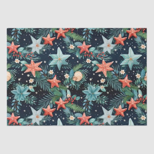 沿岸航海のクリスマスヒトデティッシュペーパー 薄葉紙 (正面)