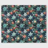沿岸航海のクリスマスヒトデ包装紙 ラッピングペーパー (フラット)