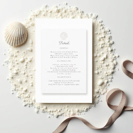 沿岸航海のシェルのフォーマル結婚詳細ピュア エンクロージャーカード