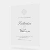 沿岸航海のシェルフォーマル結婚の歓迎 アクリルサイン (傾斜)