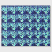 沿岸航海のシックなビーチイ海軍コーラルリーフ ラッピングペーパー (フラット)