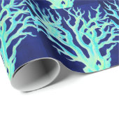 沿岸航海のシックなビーチイ海軍コーラルリーフ ラッピングペーパー (ロールコーナー)