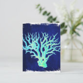 沿岸航海のシックなビーチハイブルーコーラルリーフ ポストカード (スタンド正面)