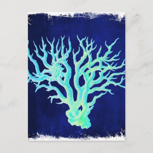 沿岸航海のシックなビーチハイブルーコーラルリーフ ポストカード (正面)