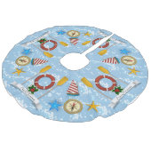 沿岸航海のテーマクリスマスツリースカート フェイクリネンツリースカート (アングル)