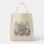 沿岸航海のビーチテーマ「ナウティを得よう」 トートバッグ (裏面)