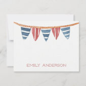 沿岸航海のビーチフラパーソナライズされたグ ノートカード (正面)