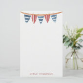 沿岸航海のビーチフラパーソナライズされたグ 便箋 (スタンド正面)