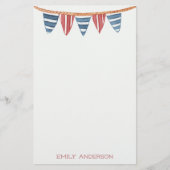 沿岸航海のビーチフラパーソナライズされたグ 便箋 (正面)