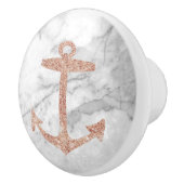 沿岸航海のビーチホワイトマーブルシップいかり セラミックノブ (右)