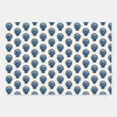 沿岸航海のブルーシーサイドいかり貝殻魚 ラッピングペーパーシート (正面3)