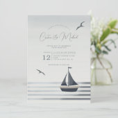 沿岸航海の帆船結婚式招待状 招待状 (スタンド正面)