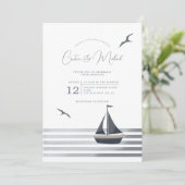 沿岸航海の帆船結婚式招待状 招待状 (スタンド正面)