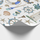 沿岸航海の海ビーチテーマ包装紙 ラッピングペーパー (角)