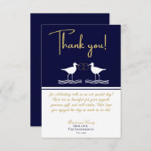 沿岸航海の海結婚海軍ブルーサンピパーズ サンキューカード (正面/裏面)