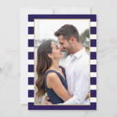 沿岸航海の海軍ストライプエレガントの写真結婚s セーブザデート (裏面)