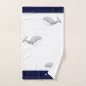 沿岸航海の海軍ブルーグレイ白鯨 バスタオルセット (ハンドタオル)