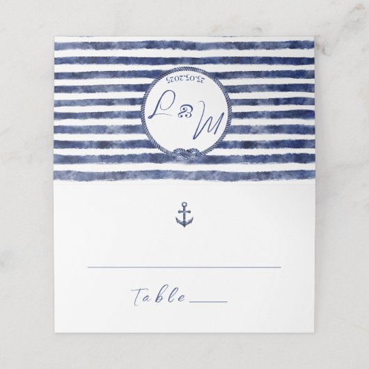 沿岸航海の結婚の プレイスカード (外部開封)