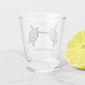 沿岸航海の結婚式の引き出物ウミガメ ショットグラス (裏面)