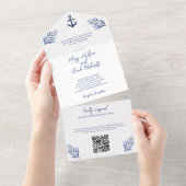 沿岸航海の結婚式招待状 オールインワン招待状 (貼ってはがせる)