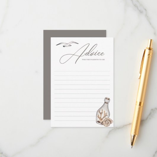 沿岸航海の赤ちゃんシャワーアドバイスカード アドバイスカード (正面/裏面インサイチュ)