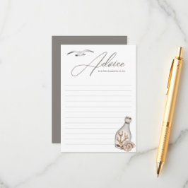 沿岸航海の赤ちゃんシャワーアドバイスカード アドバイスカード